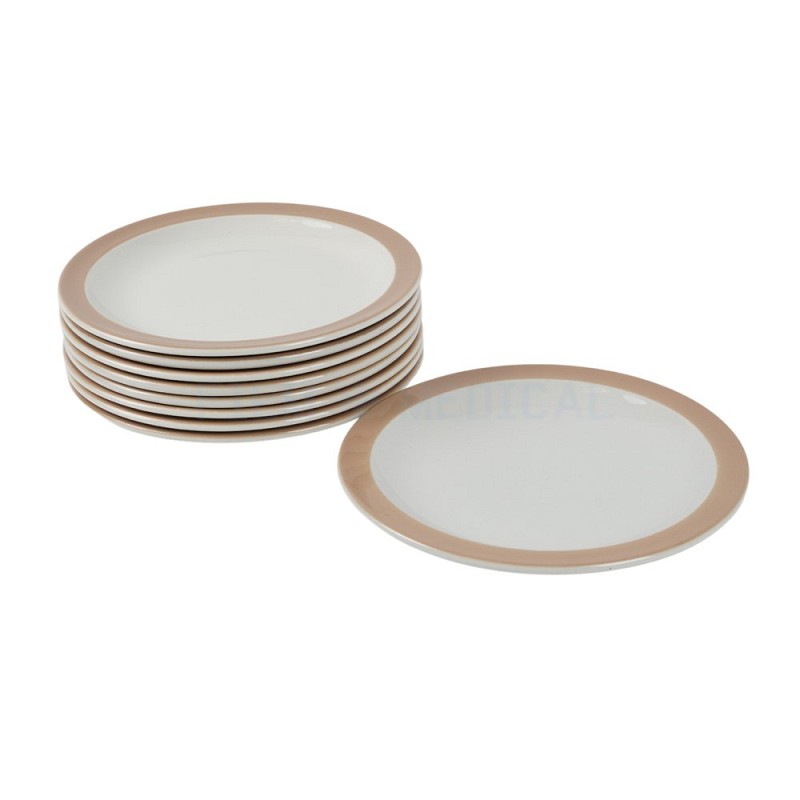 Brown Rim Plates 23cm